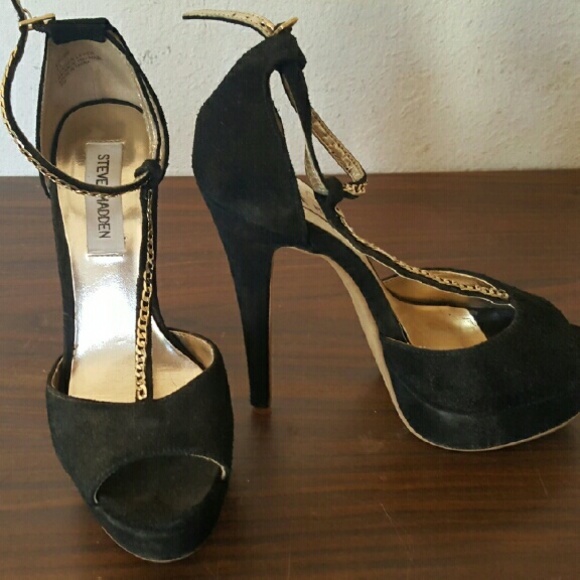 Black peep toe heels