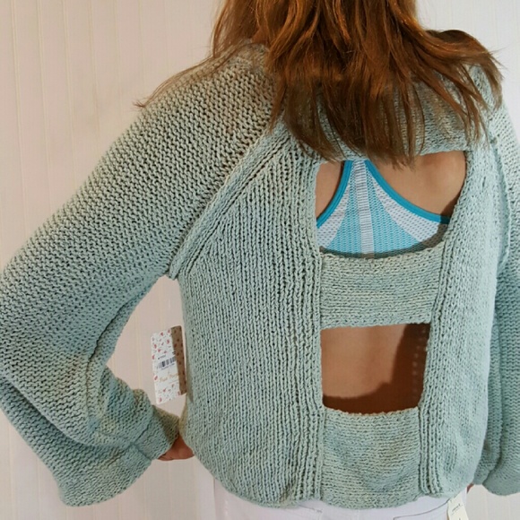 1 LEFT! FREE PEOPLE Cable Knit Ladder Back Sweater - Picture 3 of 4
