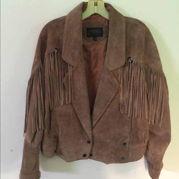 Vintage Tan Leather Fringe Jacket - Picture 1 of 3
