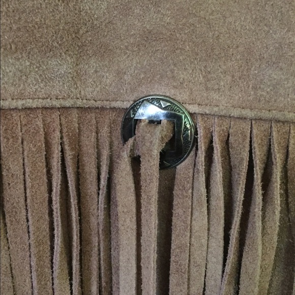 Vintage Tan Leather Fringe Jacket - Picture 3 of 3