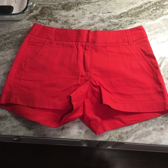 Red J. Crew shorts