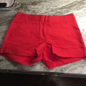 Red J. Crew shorts