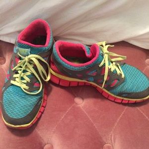 Pre loved custom Free Run Nike ID tennis shoes