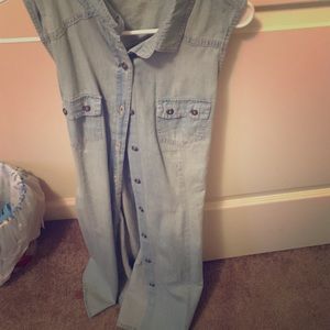 Jean button down dress