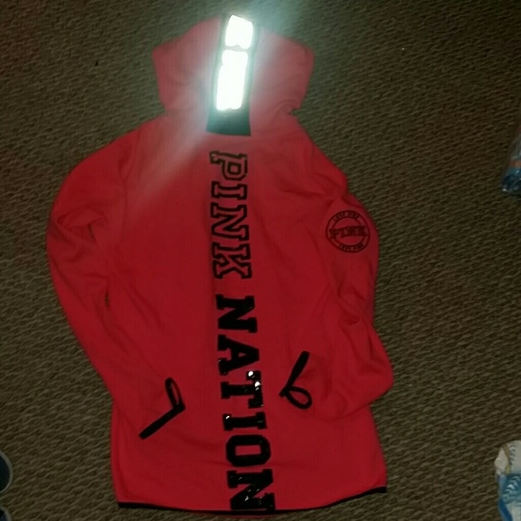 Victorias secret pink reflective sequin zip hoodie
