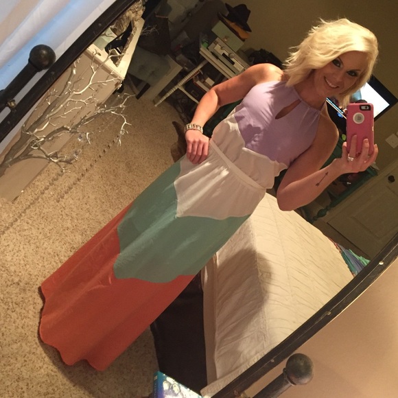 Lemon tree Dresses & Skirts - HOST PICK Maxi dress halter purple coral boutique