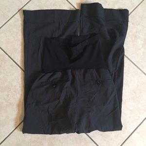 Maternity slacks-charcoal with a cuff at the hem