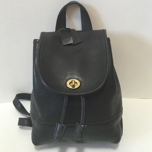 Coach Mini Black Leather Backpack