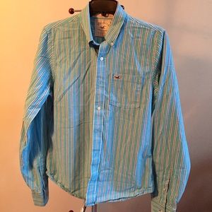 Men's Hollister CA Sz L Aqua Blue Shirt