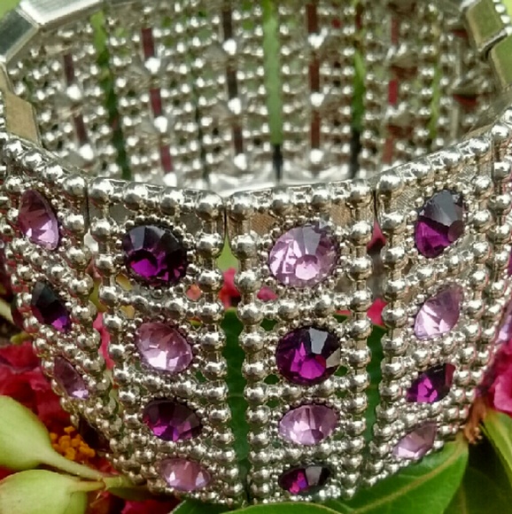 Purple and silver bracelet