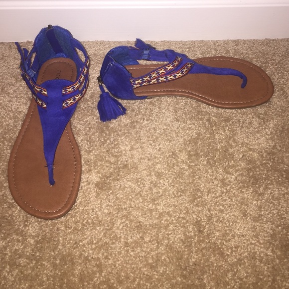 Size 6.5 Madden Girl Royal Blue Tasseled Sandals