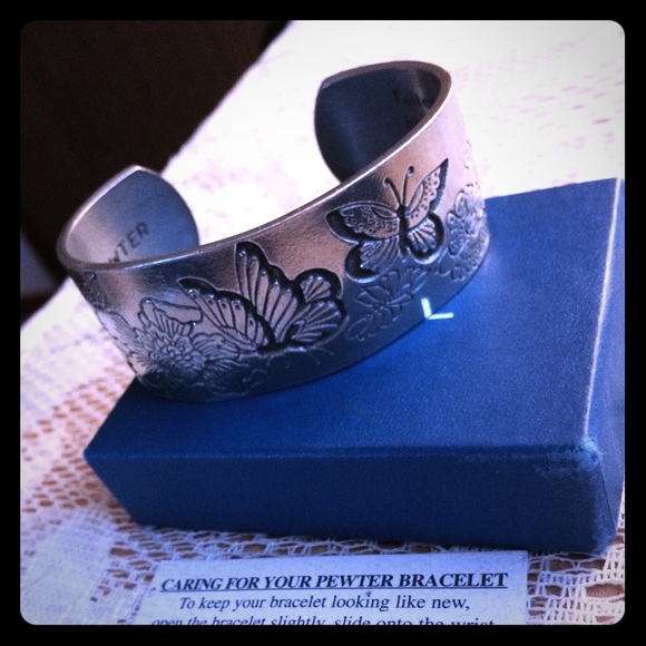 Butterfly Pewter Cuff Bracelet