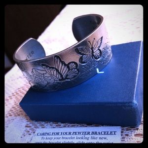 Butterfly Pewter Cuff Bracelet