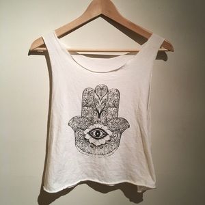 Cropped evil eye shirt