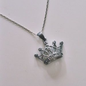 Sterling Silver Crown Necklace