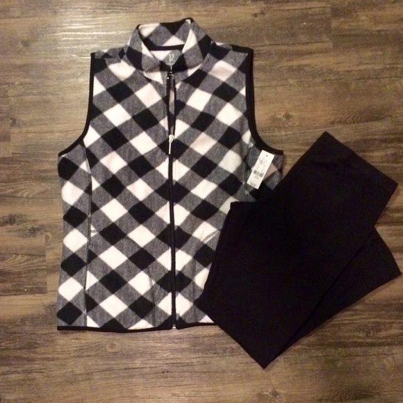 Plaid Fleece Zip Vest