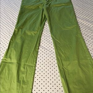 The Limited Satin citrus green pants, size 10