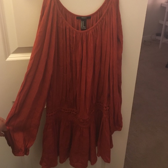 Red smock dress