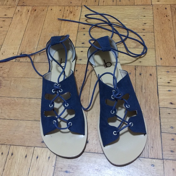 Blue suede sandals. Size 9