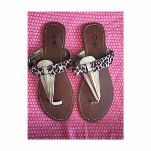 Tan & leopard Carlos by Carlos Santana sandals