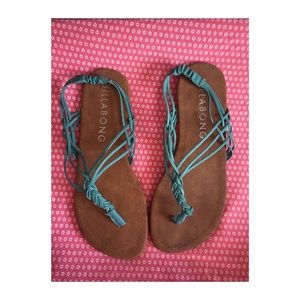 Blue billabong sandals