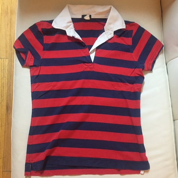 J. Crew- Red and Navy Polo - Picture 3 of 4