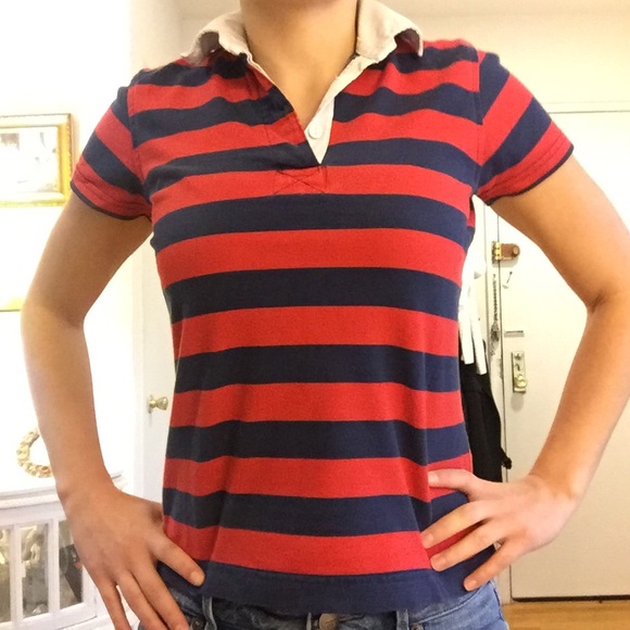 J. Crew- Red and Navy Polo - Picture 4 of 4