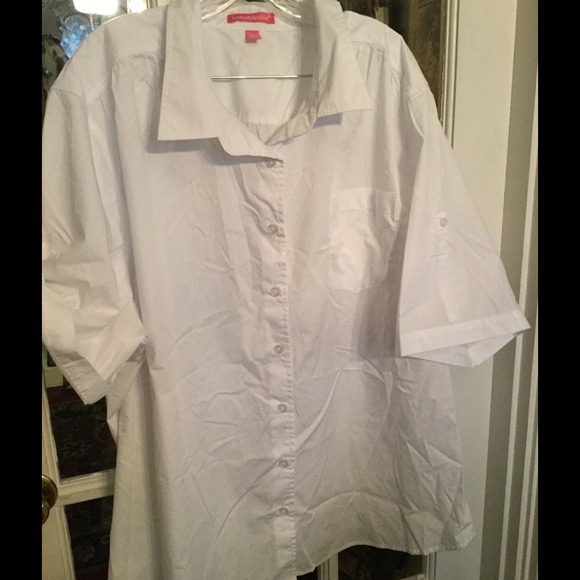 Woman Within White Short Sleeved Shirt - Size 3X