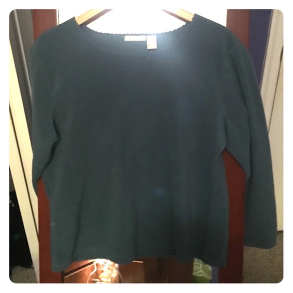 Soft blue wide-neck sweater - Picture 1 of 3