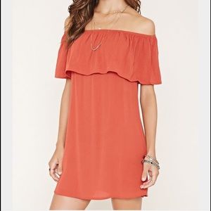 Off the Shoulder Crepe Dress