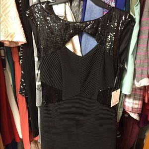 Calvin Klein sequined top black dress