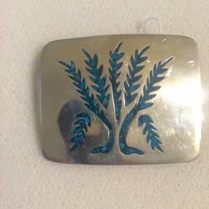 Vintage Belt Buckle with turquoise