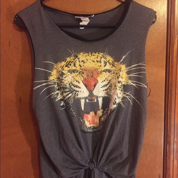 Tiger tank top with tie