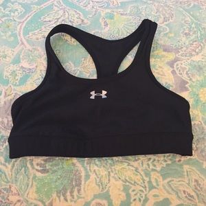 Under Armour Black Logo Sports Bra Sz S