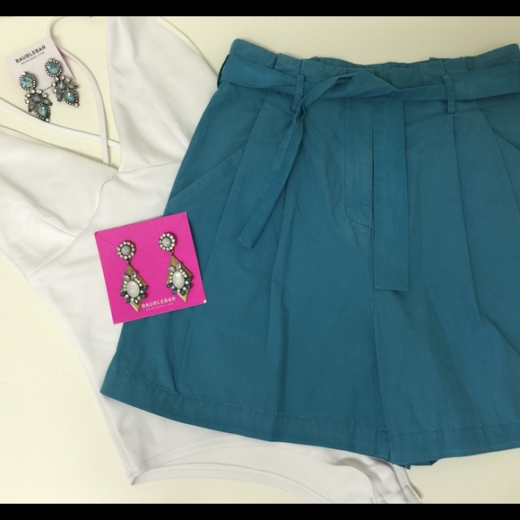 Zara turquoise high waisted shorts small - Picture 4 of 4