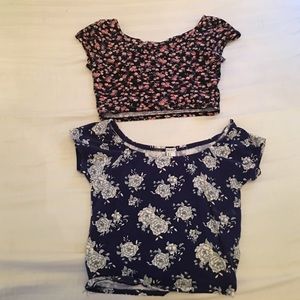 2 floral crop tops