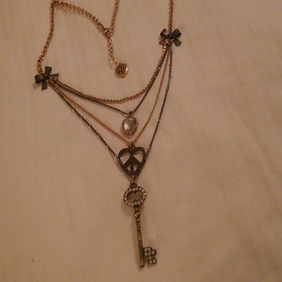Betsey Johnson Jewelry - Betsy Johnson Peace and Key Necklace
