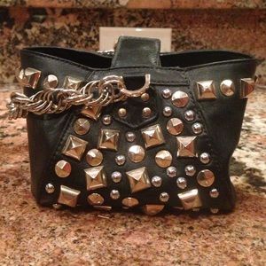 Versace leather studded handbag