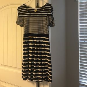 Anthro gathered shoulder dress.