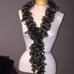 Purdue colored Gold and Black ruffle scarf