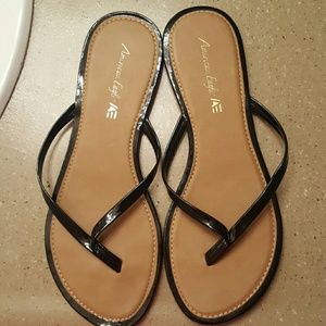 Black flip flops