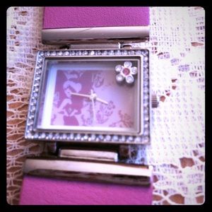 Tinkerbell silouhette watch with floating flower