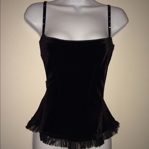 Black structured corset type top