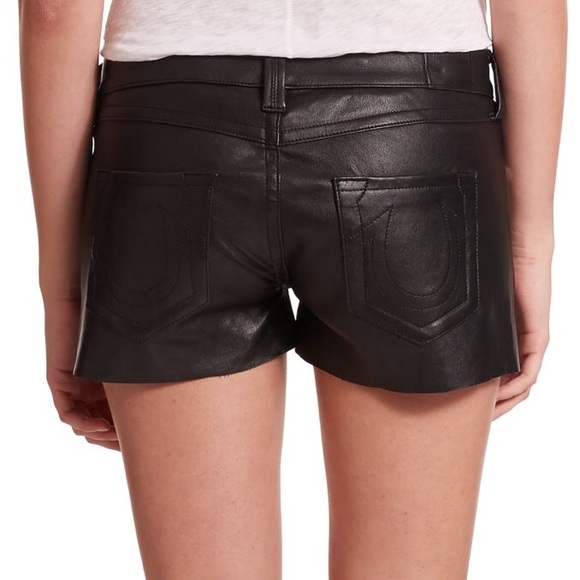 New True Religion Joey Leather Shorts - Picture 2 of 3