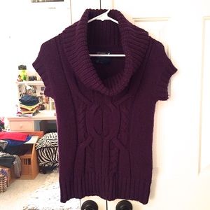 Short sleeve purple sweater