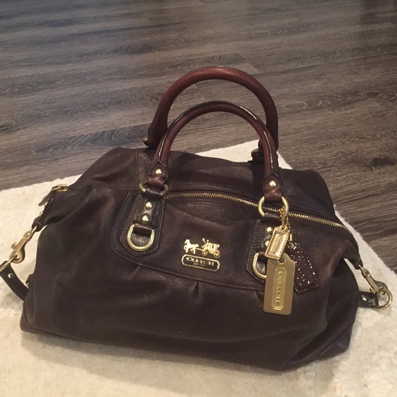 Coach Handbags - Authentic brown Coach Madison Sabrina Satchel