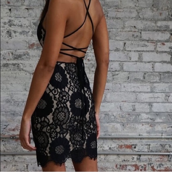 Tea & Cup Black Strappy Detail Dress - Picture 2 of 5