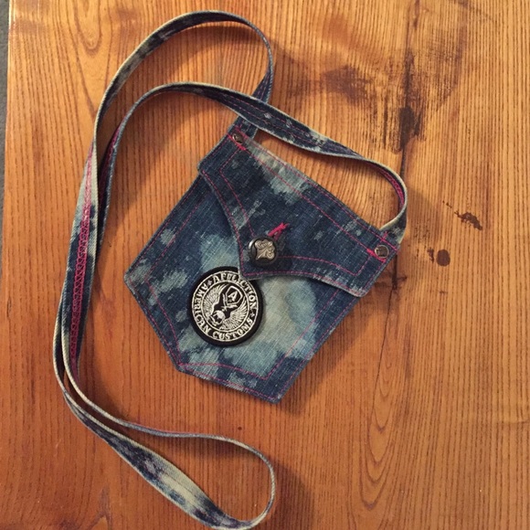 Affliction denim pocket purse