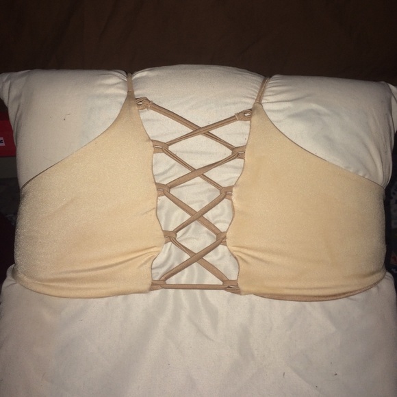 REVERSIBLE BEIGIE/ NUDE BIKINI TOP