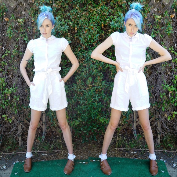 High waisted linen shorts